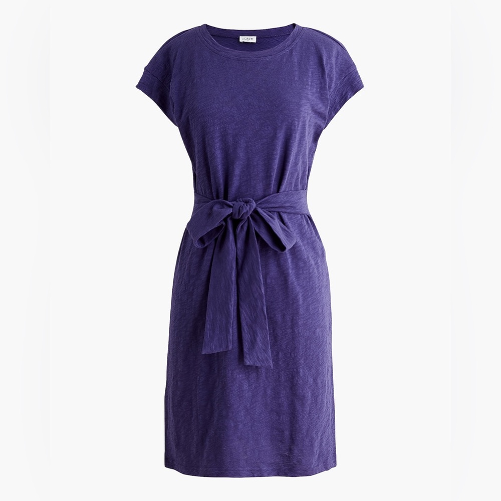 J. Crew Knit tie-waist mini dress in Purple Size Medium